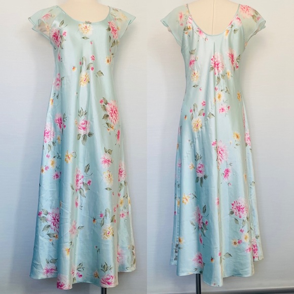 Oscar de la Renta Dresses & Skirts - Oscar De La Renta Chiffon Fairy Chemise Floral Slip Dress Maxi Gown